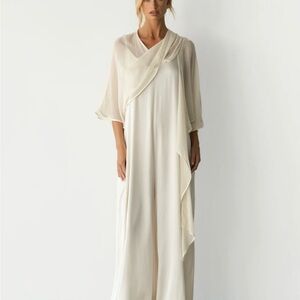 Elegant Jaki Cream Chiffon Shawl